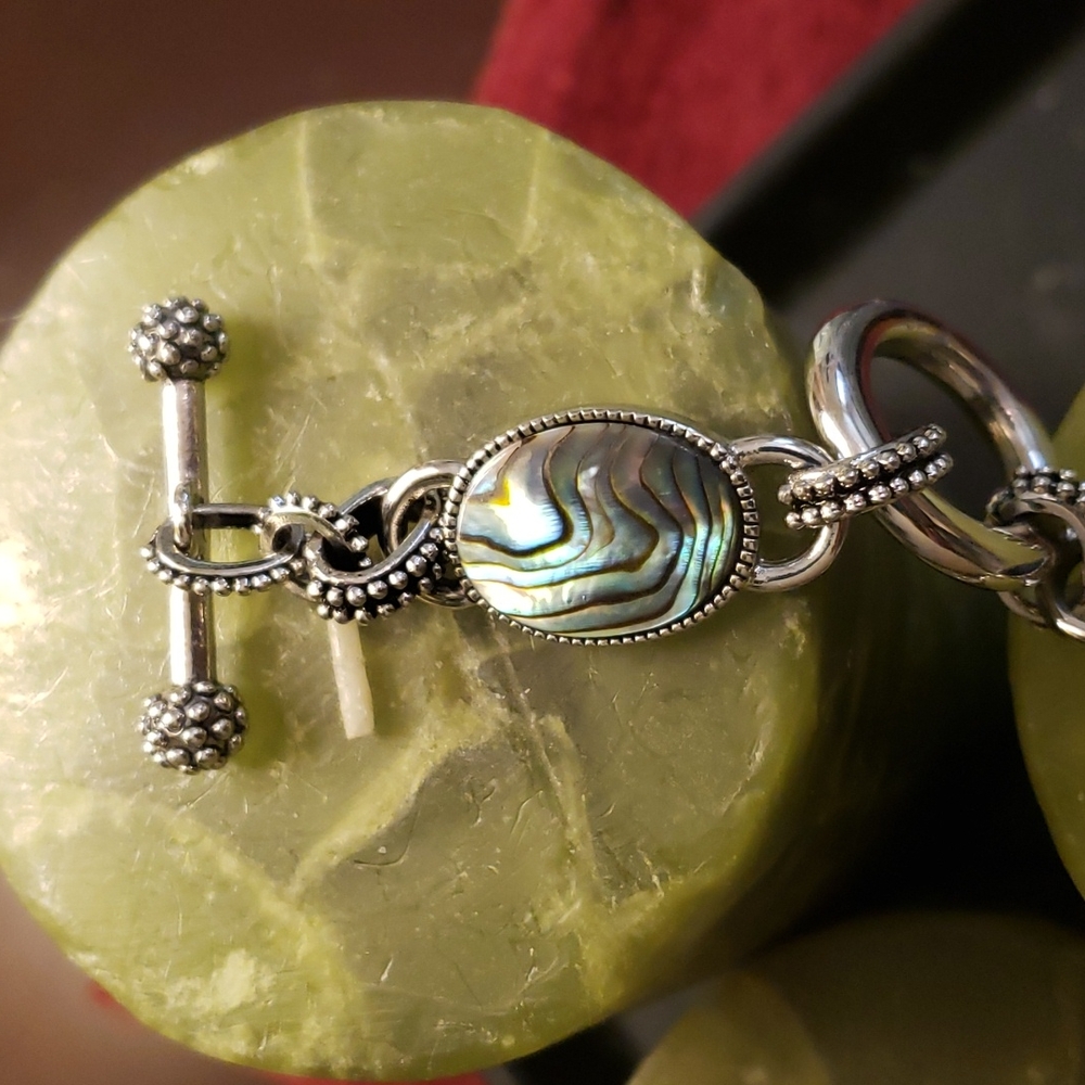Lia Sophia Epiphany Abalone & Purple Crystal Silver Bracelet - Picture 4 of 7